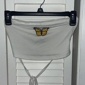 White butterfly tube top. Size small.